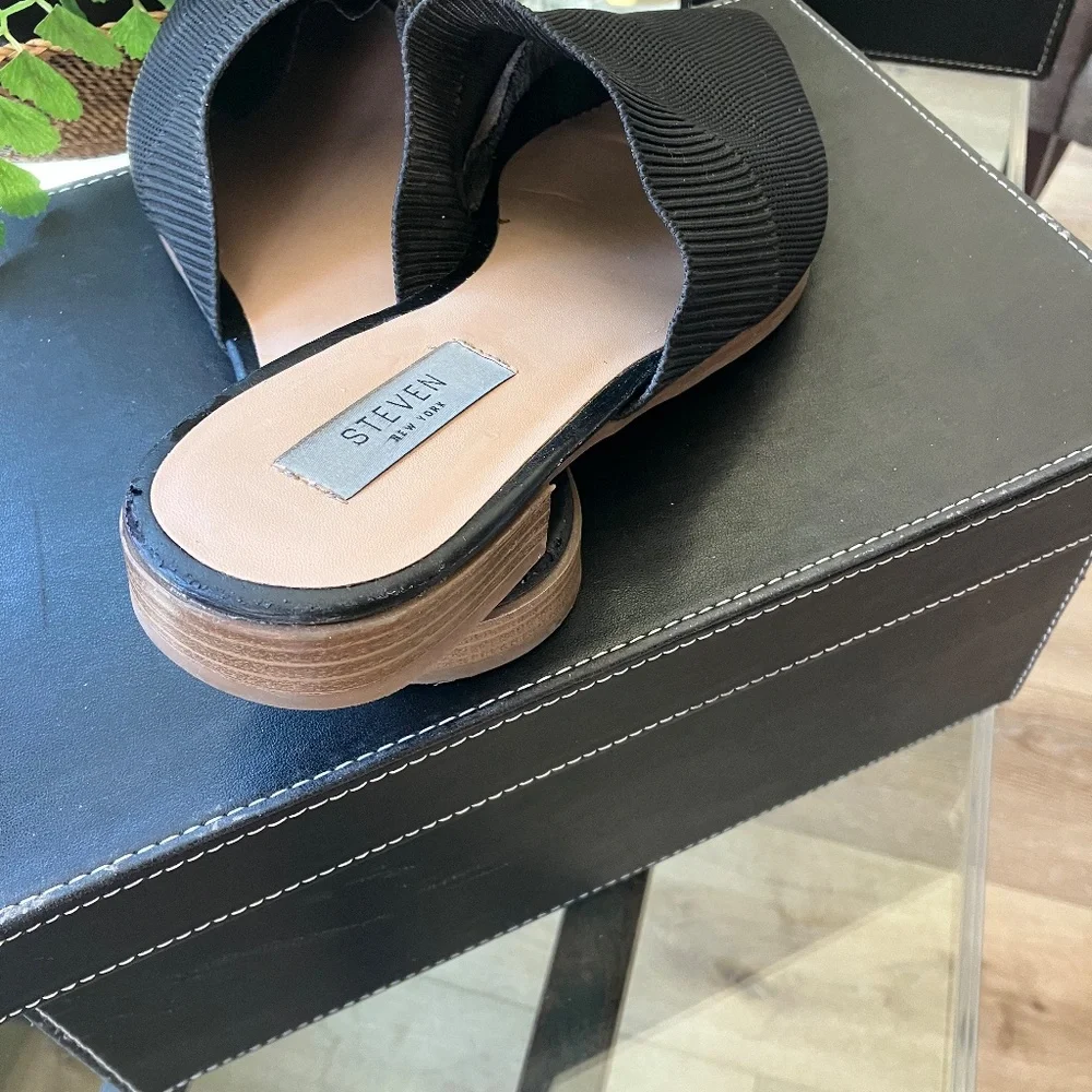 Steve Madden Mules Valdez Knit Black - Size 9 - Picture 2 of 8